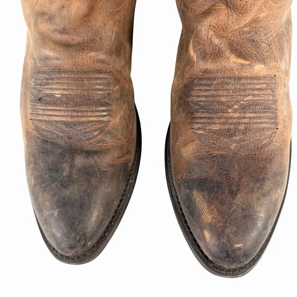 Dan Post Brown Distressed Leather Men 10 EW Extra Wide Cowboy Boot Renegade 2159